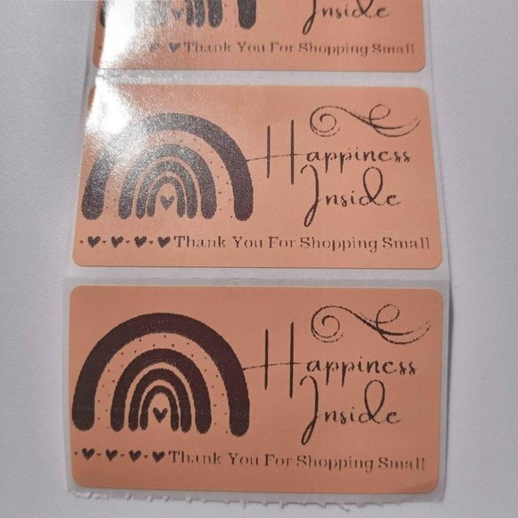 π100 Happiness Inside- Shipping Labels Thermal Packaging Stickers 2.25"x1.25"π - Picture 1 of 7